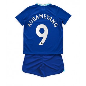 Chelsea Aubameyang #9 kläder Barn 2022-23 Hemmatröja Kortärmad (+ korta byxor)